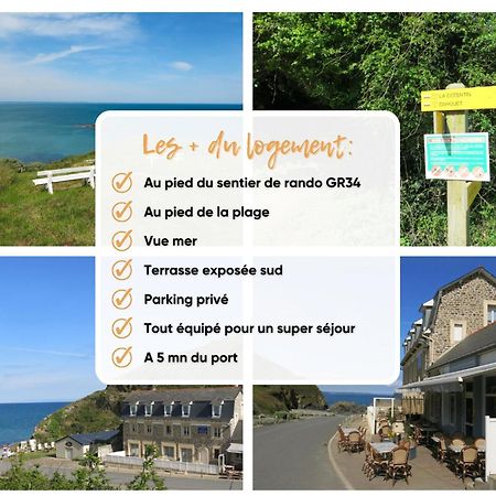 Appart' Avec Grande Terrasse Vue Mer -50M Plage Et Du Sentier De Randonnee Planguenoual Exterior foto
